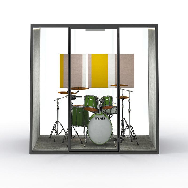 Acoustically insulated live music streaming studio booth