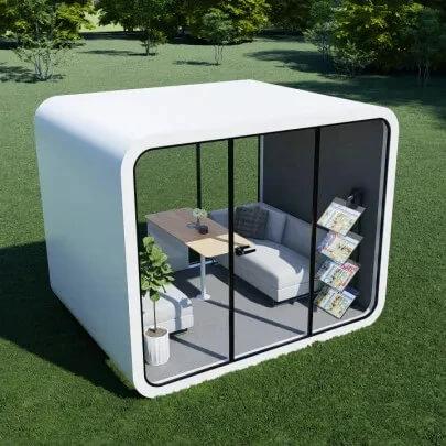 Cost-effective garden office pod equipped with electricity