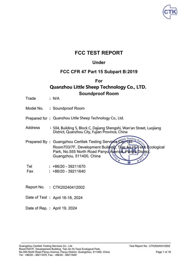 FCC TEST REPORT