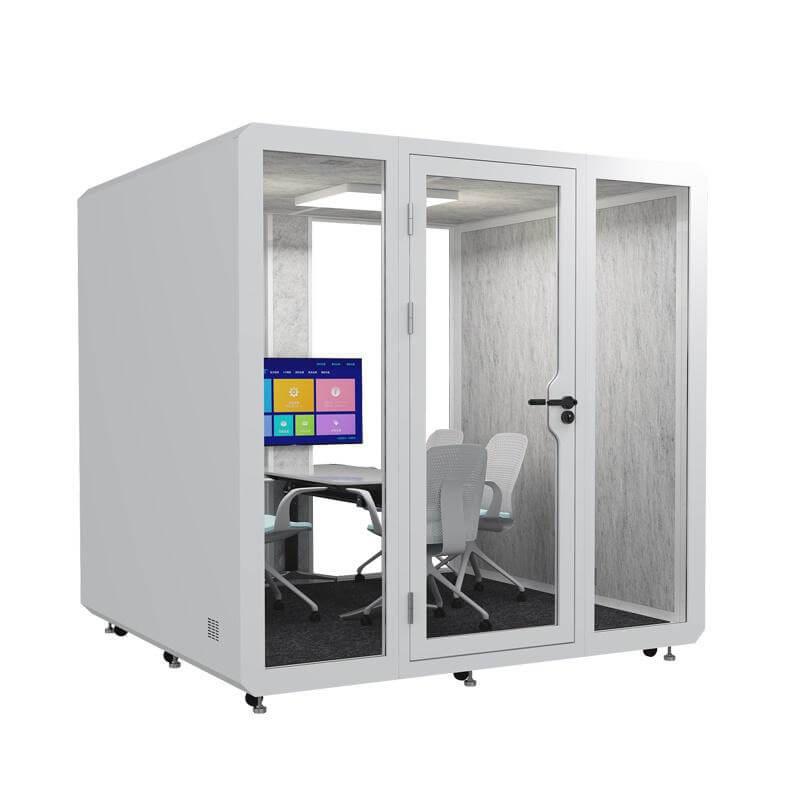 Sound-Isolated 4 Person Meeting Booth for Small Teams